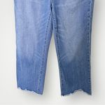 Loft  Wide‎ Leg Crop Jeans Size 6 28 Medium Wash Frayed Hem Photo 5