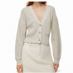 Babaton Aritzia Canberra Vneck Cream Beige Button-Up Merino Wool Cardigan XXS Photo 1