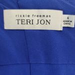 Rickie Freeman Teri Jon Formal One Shoulder Silk Beaded Maxi Dress Size 6 Blue Photo 12