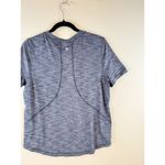 Lululemon Womens Top Gray Heather Long Distance Short Sleeve Athletic Tee Size 8 Photo 7