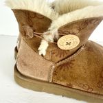 UGG  Mini Bailey Button Boot Womens Size 8 Logo Spellout Brown Monogram Photo 7