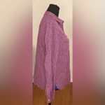 Talbots - Checkered print, navy blue and pink button-down Size 14P Photo 2