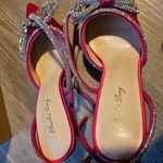 Elisabet Lang Size 7 Barbie Pink and Rhinestone Diamond Strappy Heels Photo 6