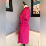 IM NYC Isaac Mizrahi Fuchsia Hot Pink Short Sleeve Ruffle Shirt Dress Size L Photo 2