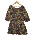 Apiece Apart  Dress Womens XS Black Floral Organic Cotton Puff Sleeve Boho Summer Photo 1