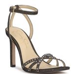 Jessica Simpson Leonah embellished Bronze/black strappy dress heel size 7.5 Photo 0