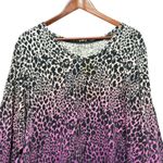 Catherines Leopard Ombre Top 1X Cotton Comfort Artsy Bold Animal Print Casual Purple Photo 2