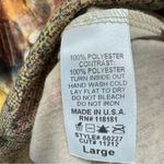 3/4 Sleeve Floral Print Top w Mesh Trimmed V Neckline & Beaded Medallions Bleu Size L Photo 9