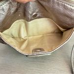 Elliott Lucca Gold Metallic Basket Weave Woven Leather Crossbody Bag Purse Photo 9