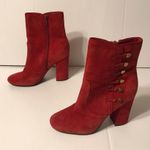Guess  red suede ankle boots block heel zip up size 7 M Photo 1