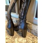 AMALFI Istria Black Chantal Snake Skin Tall Heeled Moto Riding Boots Italy 7.5M Size 7.5 Photo 12
