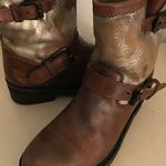 Ash women chestnut brown distressed leather biker harness boots Size 7.5 Photo 3