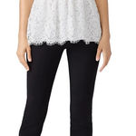 Rachel Zoe RTR Rachel Zoe Jamie White Floral Lace Short Sleeve Mock Neck Top Sz 12 Photo 0