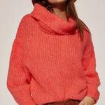 Anthropologie Pilcro Zamora Cowl Neck Sweater Coral Pullover Size Small Petite Photo 0