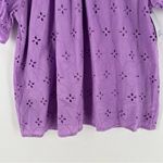 Croft & Barrow Cotton Eyelet Puff Short Sleeve Embroidered Cottagecore Top Photo 3