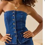 Altar'd State NEW Altar’d State Strapless Denim Jumpsuit Size Large NWT Photo 1