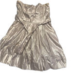 TFNC Strapless Mini Dress w Belt Champagne Gold Shimmery Party Cocktail size S Photo 0