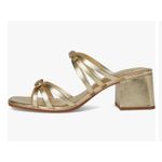 Kate Spade  Carolina Block Heel Sandal Metallic Nappa Pale Gold 6.5 Lightly Worn Photo 1