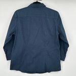 L.L.Bean Wrinkle Free Navy Blue Polka Dot Button Down Shirt Womens Medium Photo 5