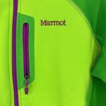 Marmot Full Zip Hooded Polartech Fleece Women’s Size Medium Green & Purple Photo 2