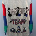 Vintage Varsity Team Cheerleader Graphic Long Sleeve Color Block Sweatshirt Gray Size M Photo 0