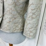 Harold’s Metallic Floral Jaquard Blazer Jacket Tan Grey Gold 2 Photo 6