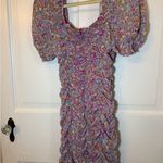 Lush Clothing Lush Purple Floral Ruched Mini Dress Photo 1