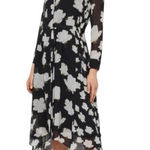 All Saints Skylar Long Sleeve Sheer Maxi Dress Floral Black White Grunge lite Photo 0