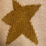Madewell Cream Merino Wool Boxy L/S Gold Star Sweater Size SMALL *Small Flaw Photo 1