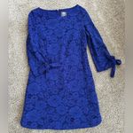 Vince Camuto Royal Blue Floral Lace Long Sleeve Dress Photo 1