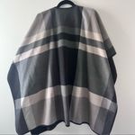 Ike Behar Fleece Plaid Poncho Wrap Shawl cape Black Size undefined Photo 1