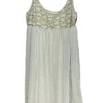 Vintage Shadowline Slip Floral Lace Nylon Tulle Skirt Empire Waist Ivory Small White Photo 0