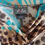 Dots Shimmery Cold Shoulder Animal Print Dress Blue Photo 4