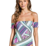 Maryssil Beach leaf swimsuit with sleeve. NWT Yellow Photo 1