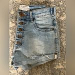 One Teaspoon  Harlem's Denim Rolled Harlets High Rise Fitted Shorts Photo 5