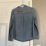 Anthropologie x Mare Mare embroidered light weight denim button down top Photo 3