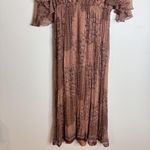 Massimo Dutti Dress Womens 8 Rust Floral Boho Maxi V Neck Sheer Lined Flowy Photo 2
