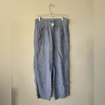 Athleta  Chambray Blue Cabo Linen Wide Leg Pants Womens Size 4 Photo 2