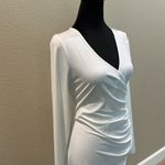 Elegant White Wrap Dress Size M Photo 3
