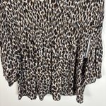 Chloe Rene Shirt Womens Sz M New Leopard Blouse Pleated Lightweight Top Size M Photo 7