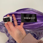 SheIn NEW NWT  SXY Backless Ruched Halter Bodycon Dress Purple Silver Iridescent Photo 8