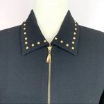 Cache Classic Zip Up Black Blazer Size 10 Photo 6