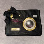 Betsey Johnson Luv Black Faux Leather Camera Selfie Kit Bow Clutch Pouch Purse Photo 0