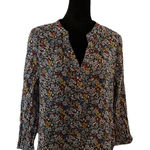 Old Navy  Tunic Shirt Large Linen Blend Floral Pin tucked Photo 0