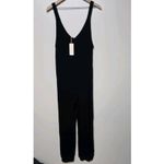 Eberjay Eberjey Elon Black Bound Ribbed‎ V-Neck Jumpsuit Black Lounge Sz L NWT Photo 2