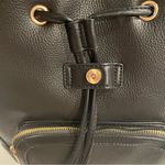 Time and Tru Women's NWT Faux Leather Drawstring Backpack Black Flap Over Photo 6