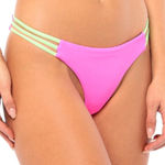 SOLE EAST🦎 Rincon Reversible Strappy Brazilian Bikini Bottoms L NEW Blue Size L Photo 0