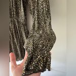 Paper Crane NEW!! Adorable Green Floral Long Sleeve Elastic Waist Mini Dress Photo 5