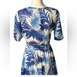 Indigo Rose Blue and White Tropical Pattern Maxi Dress Small Photo 6