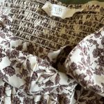 ASTR NWT the Label Floral Print Long Sleeve Crop Corset Top Cream Mauve Photo 5